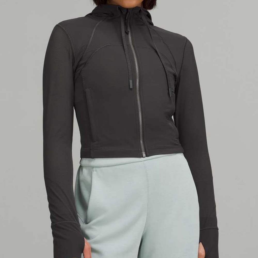 Lululemon define cropped hooded jacket mesh